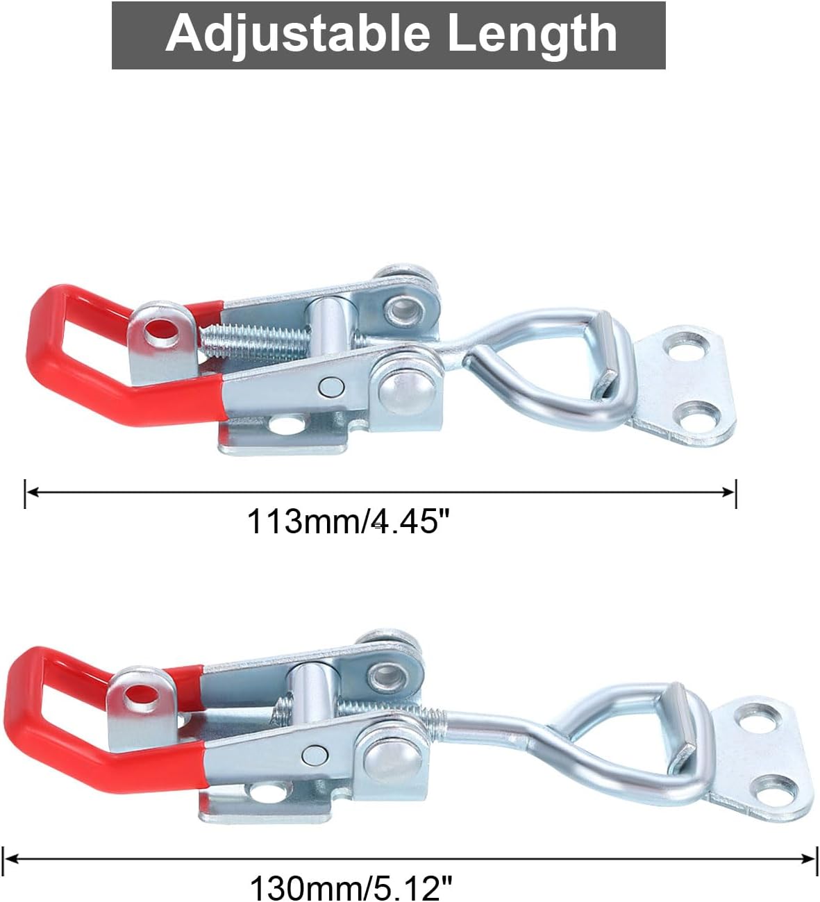 uxcell 6Pcs Toggle Latch Clamp, 5 Inch Iron Adjustable Toggle Clamp 400lbs Holding Capacity Pull for Box Case Gate Cabinet