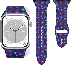 Silicone Watch Band Adjustable Soft Wristbands Strap Replacement Mens Women Watch Bands Compatible with Apple Watch Series, 38mm 40mm, 42mm 44mm, with Clasps