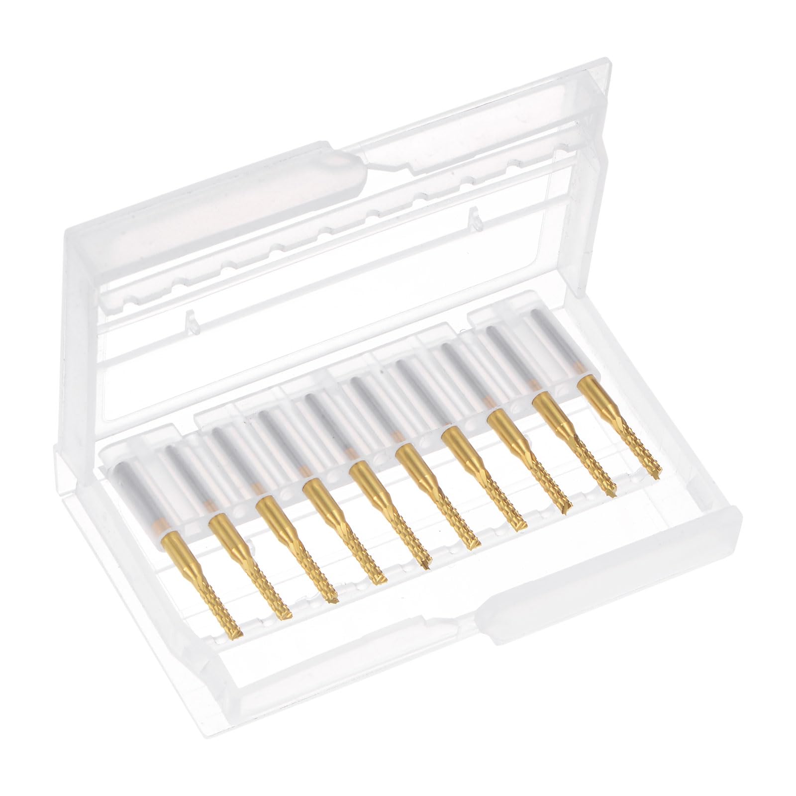 QUARKZMAN 10 Pièces 2.2mm Titane Manteau Carbure Fraise Gravure Fraise CNC Routeur Bits pour Machine à PCB, Tige 1/8"