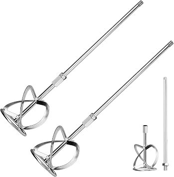 Paint Mixer for Drill,Concrete Mixing Head, 23.63Inche 2pcs | Cement or Paint Mixer Drill Bit Accessories,Exclusive Accessories For M14 Mixer, Segmented S Mixing Head