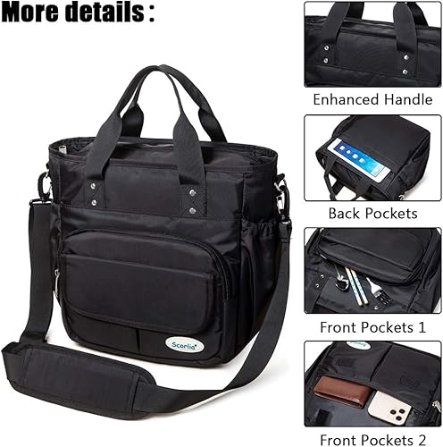 Miniatura 5 de Scorlia Bolsa de almuerzo aislada, bolsa de almuerzo extragrande a prueba de fugas con correa de hombro extraíble, duradera y reutilizable con