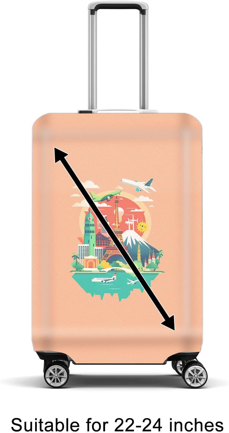 HOMETITUTE World Travel Landmark Luggage Cover 22-24 Inch Medium image 4