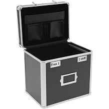 Portable File Organizer Box Locking File Storage Chest with Combination Locks & Handle, Letter/Legal Tote Box for Filing Office Documents Black