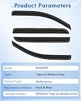 Vista 7 de Deflector de ventana lateral, viseras de humo oscuro, juego de 4 piezas para Chevrolet para Silverado 1500 2014-2018