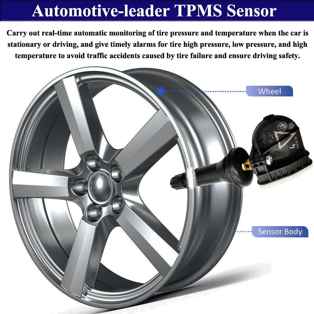 4Pcs 13598773 TPMS Sensor Signature Series 433MHz Tire Pressure Sensor for Cadillac Buic-k Chev-y G-M-C 13516165 13581561 13595873 Tire Pressure Monitoring System