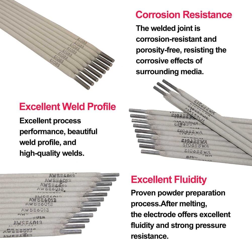 E6013 Welding Rods Diameter 2MM General Purpose ARC Carbon Steel Sticks Steady ARC Length 300MM Minimal Spatter Electrodes,1KG