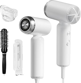 Hair Dryer, Webeauty Travel Mini High-Speed Blow Dryer, 110,000RPM Brushless Motor for Fast Drying, 200 Million Negative Ions for Frizz Smoothing, Portable Lightweight with Brush for Women