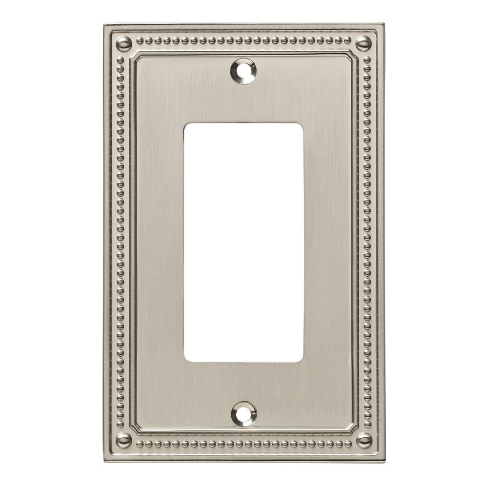 Franklin Brass Classic Beaded (1-Pack) Decorative Light Switch Cover Brushed Nickel 1-Gang Decorator/Rocker Wall Plate Single Electrical Outlet Guard W35060-SN-C