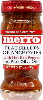 Merro Hot Anchovy Fillets in Olive Oil 3.1 oz – Imported Italian Anchovies with Hot Pepper, Bold Spicy Umami for Pasta, Pizza, Tapenade, Bagna Cauda & Gourmet Recipes