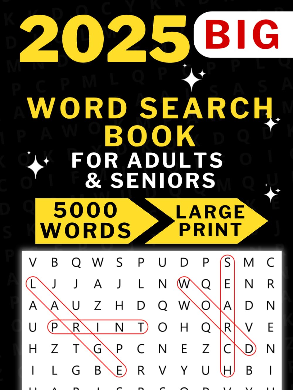 5000 Word Search Book: 2025 Relaxing Word Find Puzzle Book for Adults and Seniors | Large Print and Anti Eye Strain