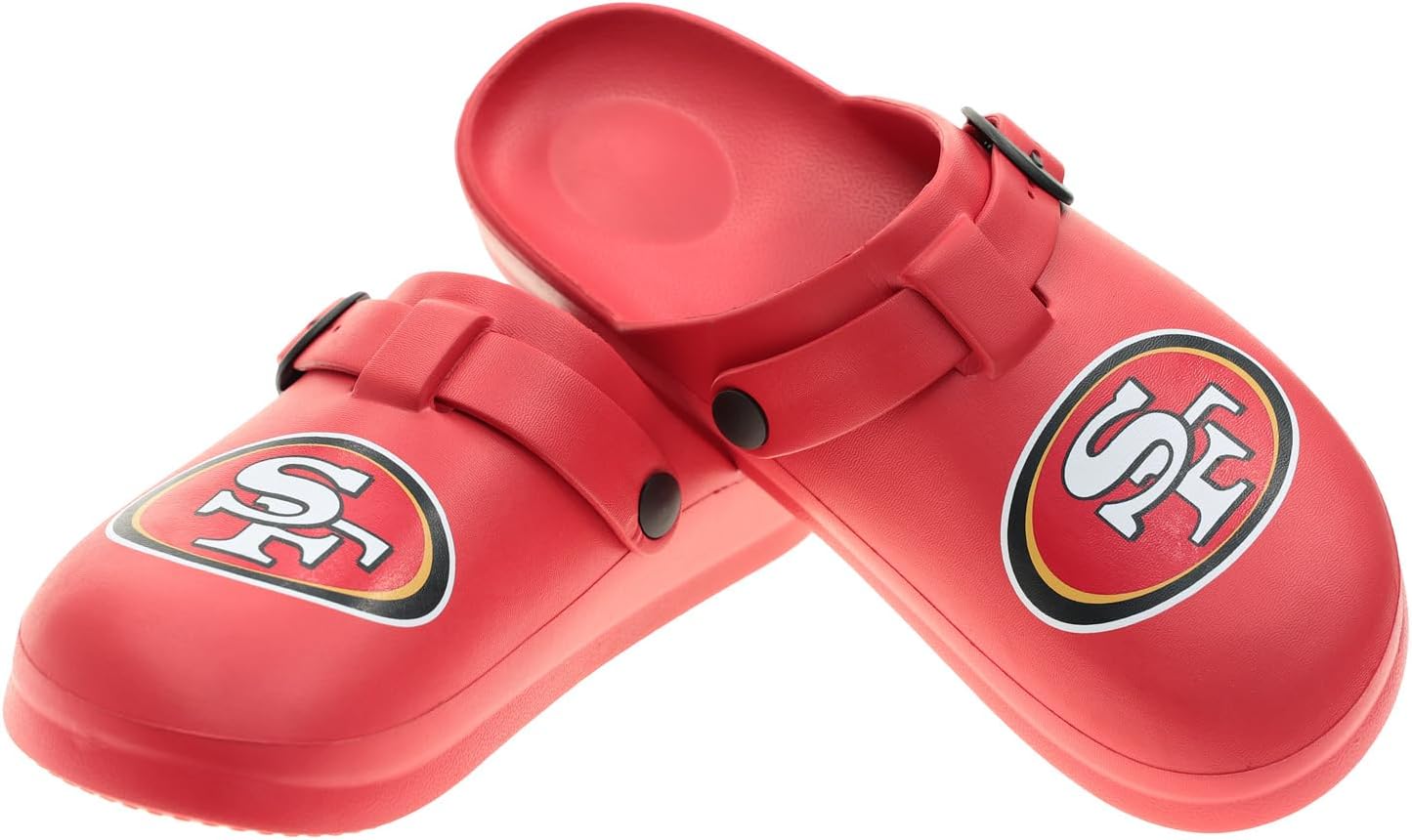 FOCO Open Back Buckle Clog – Comfortable Slip-On Sandals for NFL Fans, Officially Licensed Team Footwear