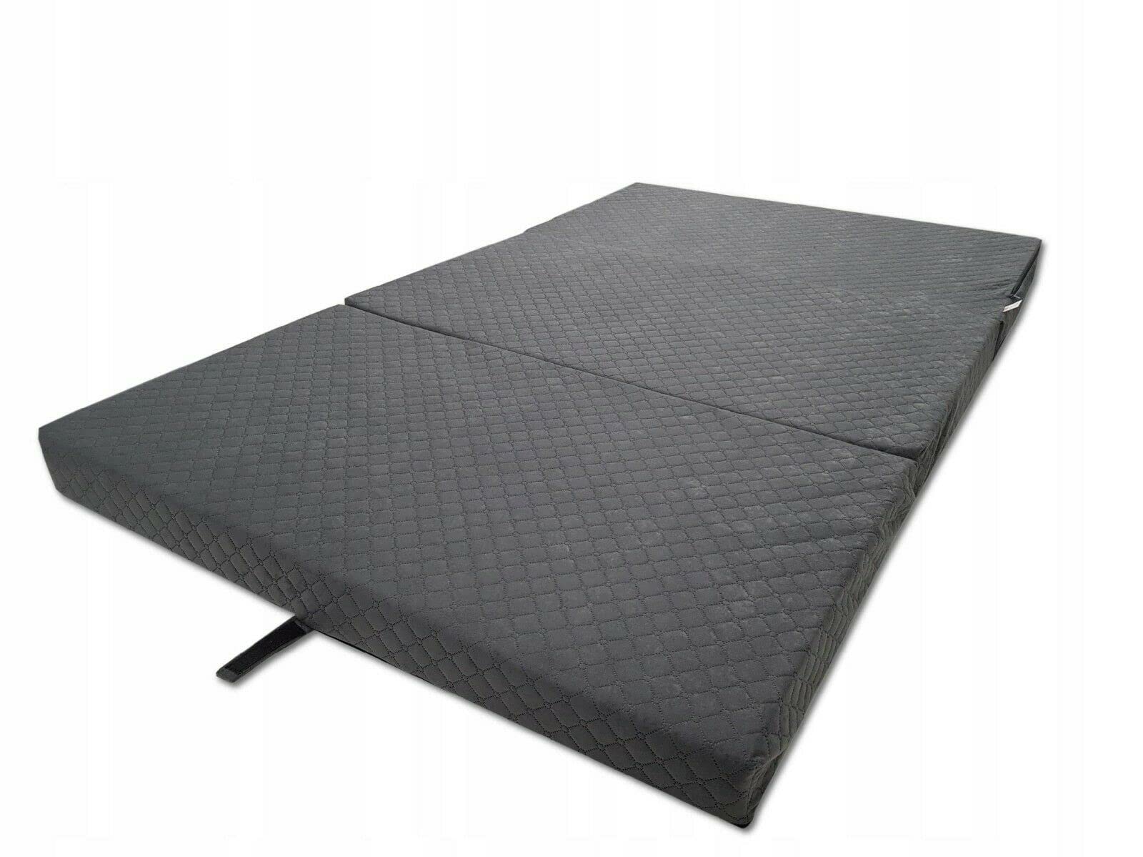 Odolplusz Matelas pliant de qualité supérieure - 120 x 200 x 10 cm - Matelas d'invité - 3 pièces - Matelas pliant en mousse confort - Housse matelassée - Pliable - Lit de voyage - Matelas de camping