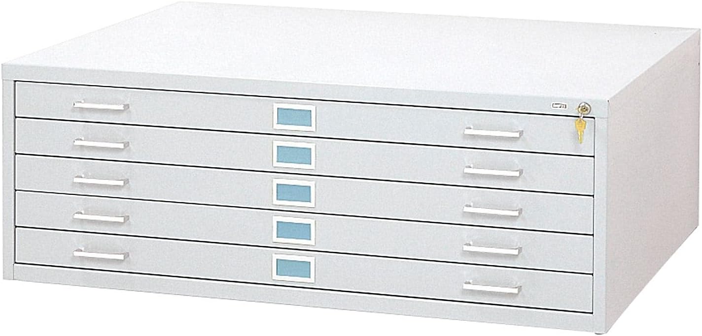 Products Flat File for 48" W x 36" D Documents, 5-Drawer (Additional Options Sold Separately), White