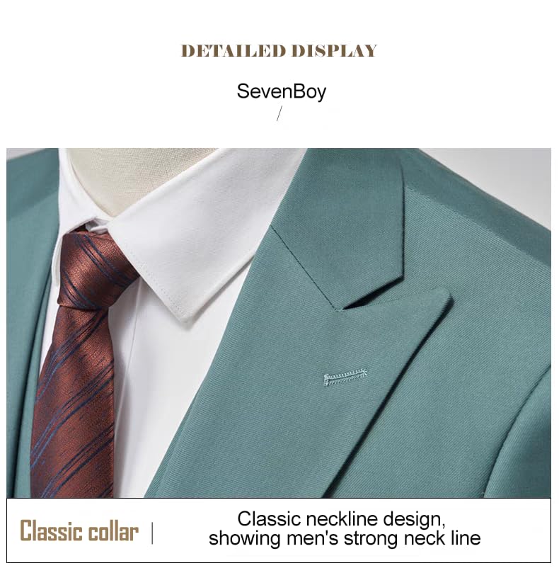 Men's 2 Pieces Suit Elegant Solid One Button Single Breasted Party Blazer Vest Pants Set2