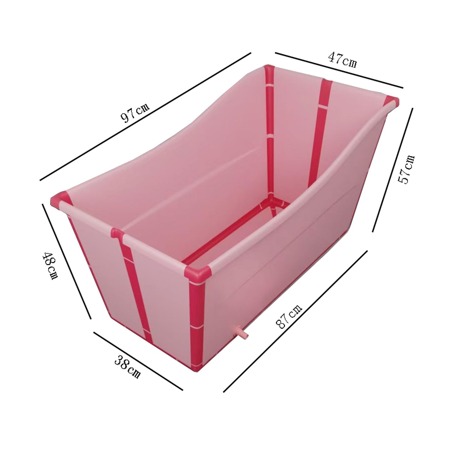 Bañera Plegable, Bañera De Agua Móvil, Sauna para Adultos, Cubo Rectangular, Bañera Familiar, baño Familiar SPA,Duradera Y Fácil De Almacenar(Color:Rosa)