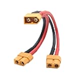 Maixbomr Short XT60 Parallel Battery Connector Cable,14AWG 1 Male to 2 Female Y Splitter Adapter Cable,10cm/3.93inch for RC Multicopter Quadcopter