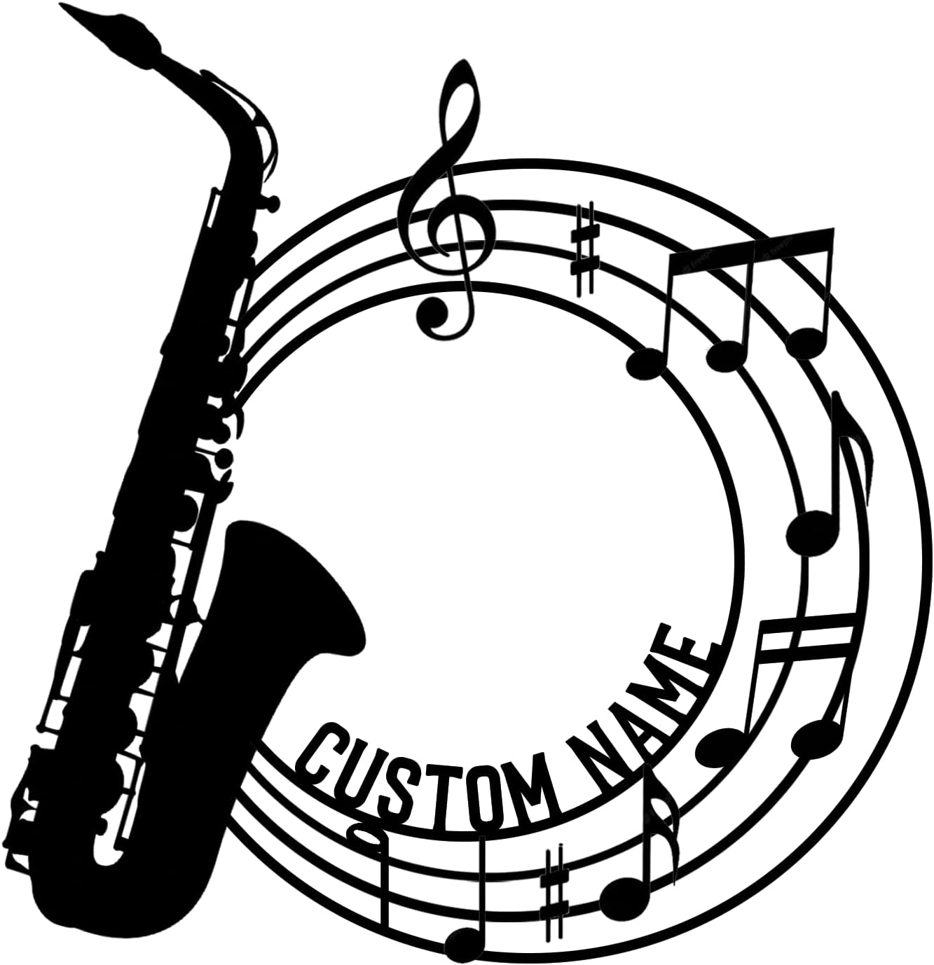 Personalized Monogram Saxophone Metal Led Sign, Saxophone Music Classroom Customized Metal Hanging Wall Art Decor, Saxophone Artist Custom Name Sign Gift