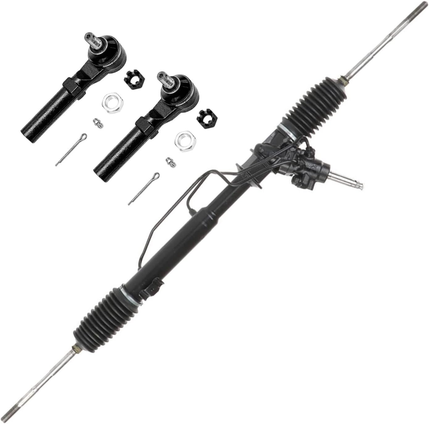 Detroit Axle - Rack and Pinion Kit for 1998-2002 Subaru Forester 1993-2001 Impreza 1993-1999 Legacy Complete Power Steering Rack and Pinion, 2 Front Outer Tie Rods Replacement