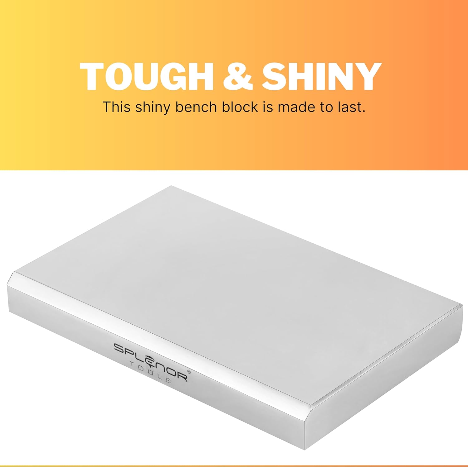 Splenor Tools Steel Large Cavity Bench Block - Flat Anvil Jewelers - Solid Metal Bench Block for Jewelry Repairing & Metal Stamping