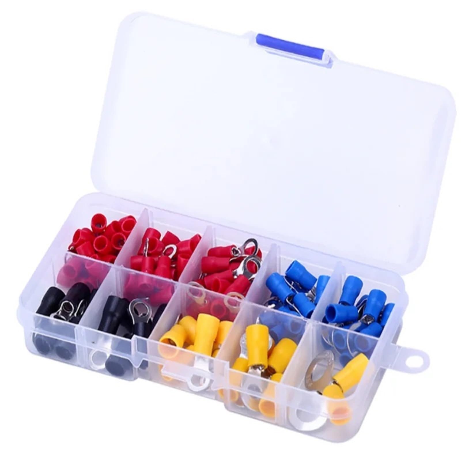 Terminales eléctricos Conector de Cable aislado, engarce eléctrico, juego horquilla con anillo a tope pala, terminales enrollados eléctricos, Kit surtido(1200PCS)