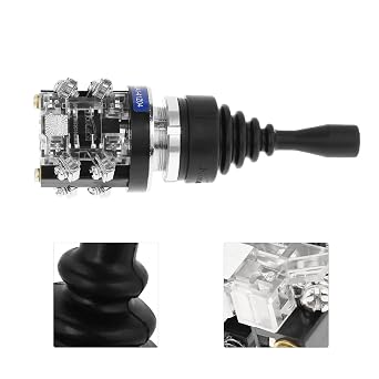 Spring Return Momentary Joystick Switch 4NO XD2PA12 Replacement for HKAI-41Z04 with Water for Industrial Control, Easy Mounting for Engineers