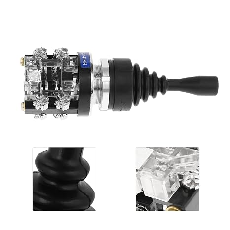 Spring Return Momentary Joystick Switch 4NO XD2PA12 Replacement for HKAI-41Z04 with Water for Industrial Control, Easy Mounting for Engineers