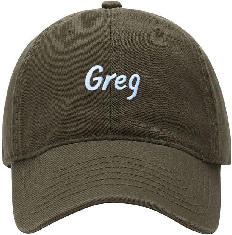 Baseball Cap Men Name Greg Gift Embroidered Washed Cotton Dad Hat Baseball Caps