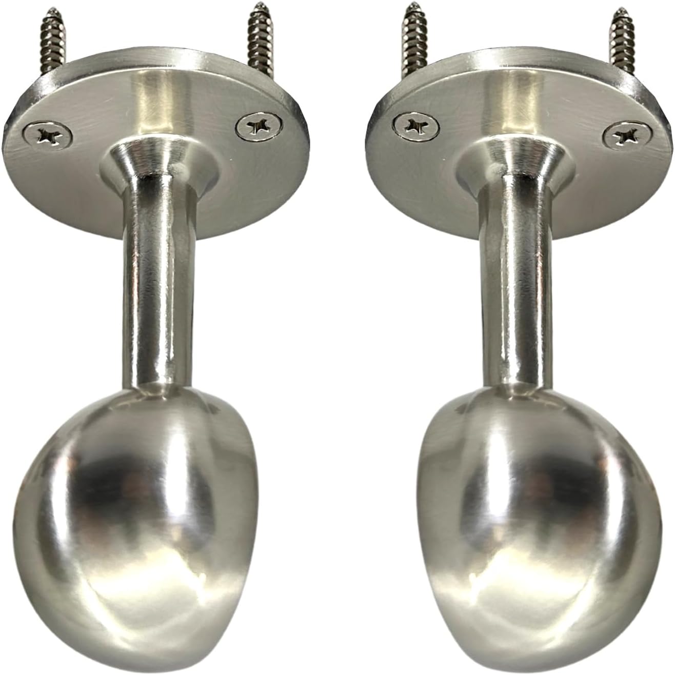 Satin Nickel 32mm Diameter Closet Rod End Hanger | Satin Nickel | 2 Pack