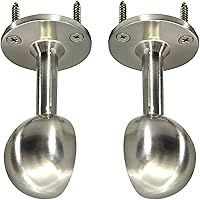 Vista 13 de Bridas de soporte para barra de armario de níquel satinado de 1.260 in con accesorio atornillado, compatible con madera o paneles de yeso, paquete