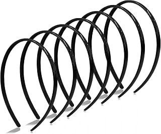 7 Pcs Plastic Headbands for Women - Black Non-Slip Hair Bands with Teeth Comb Design