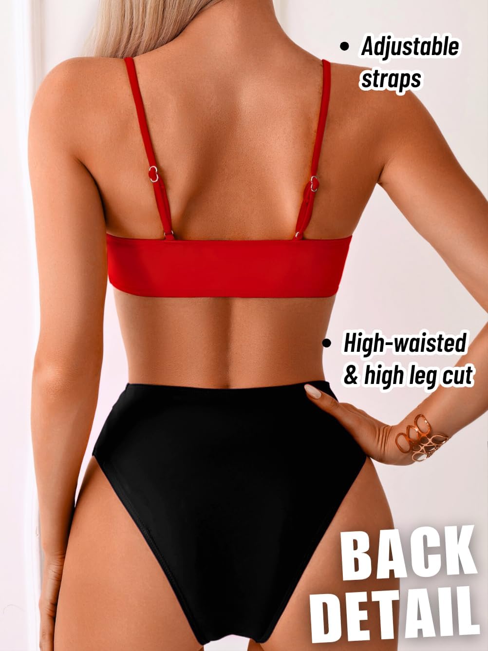 Color Block Swimsuit,Cut Out Sexy Monokini Women,Cheeky One Piece Swimsuits Beach Cruise Pool Party - Image 3