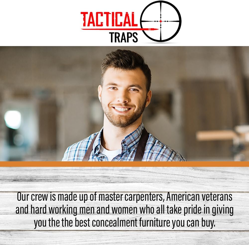 Tactical Traps - 1791 Whiskey Barrel American Flag with Lift-Up Storage - Standard 25" x 15” - Storage with RFID Lock, Easy Installation, Secure & Safe Compartment