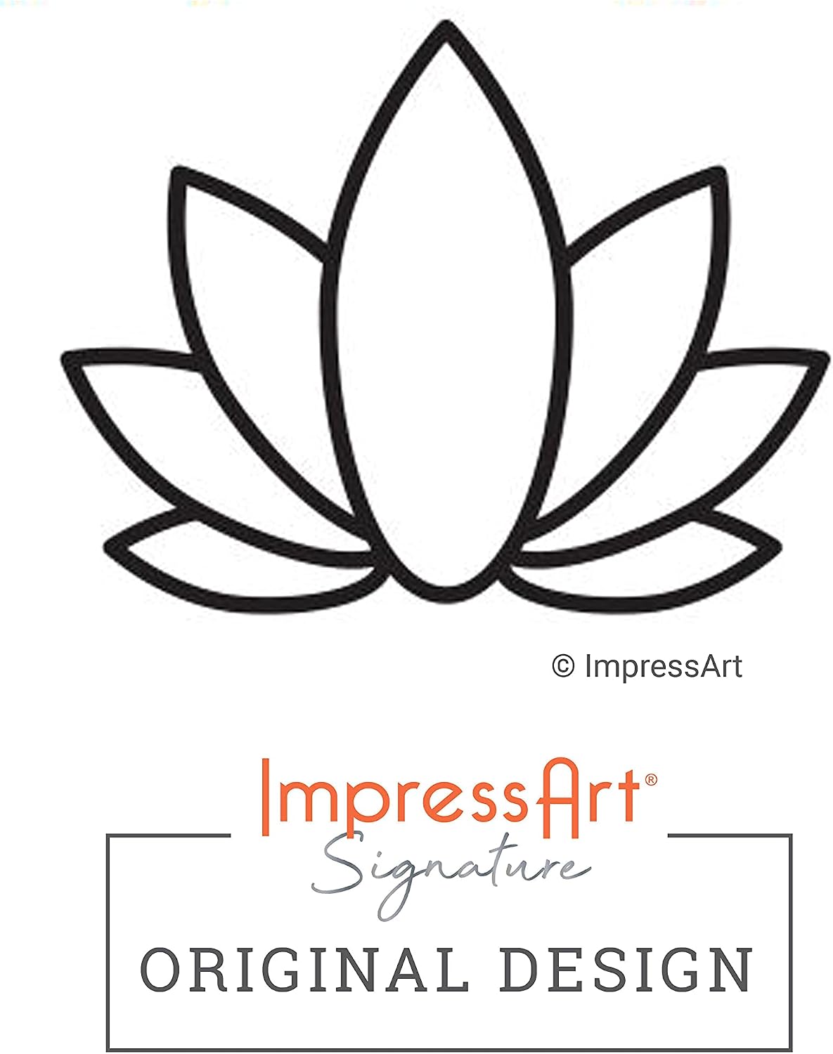 ImpressArt - Lotus Flower Signature Design Metal Stamp, 6mm