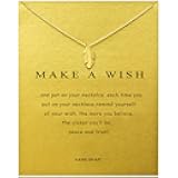 LANG XUAN Message Card Gold Dainty Layered Compass Pendant Necklace Friendship Butterfly Sun Good Luck Elephant Pendant Faith Chain Necklace for Women Gift