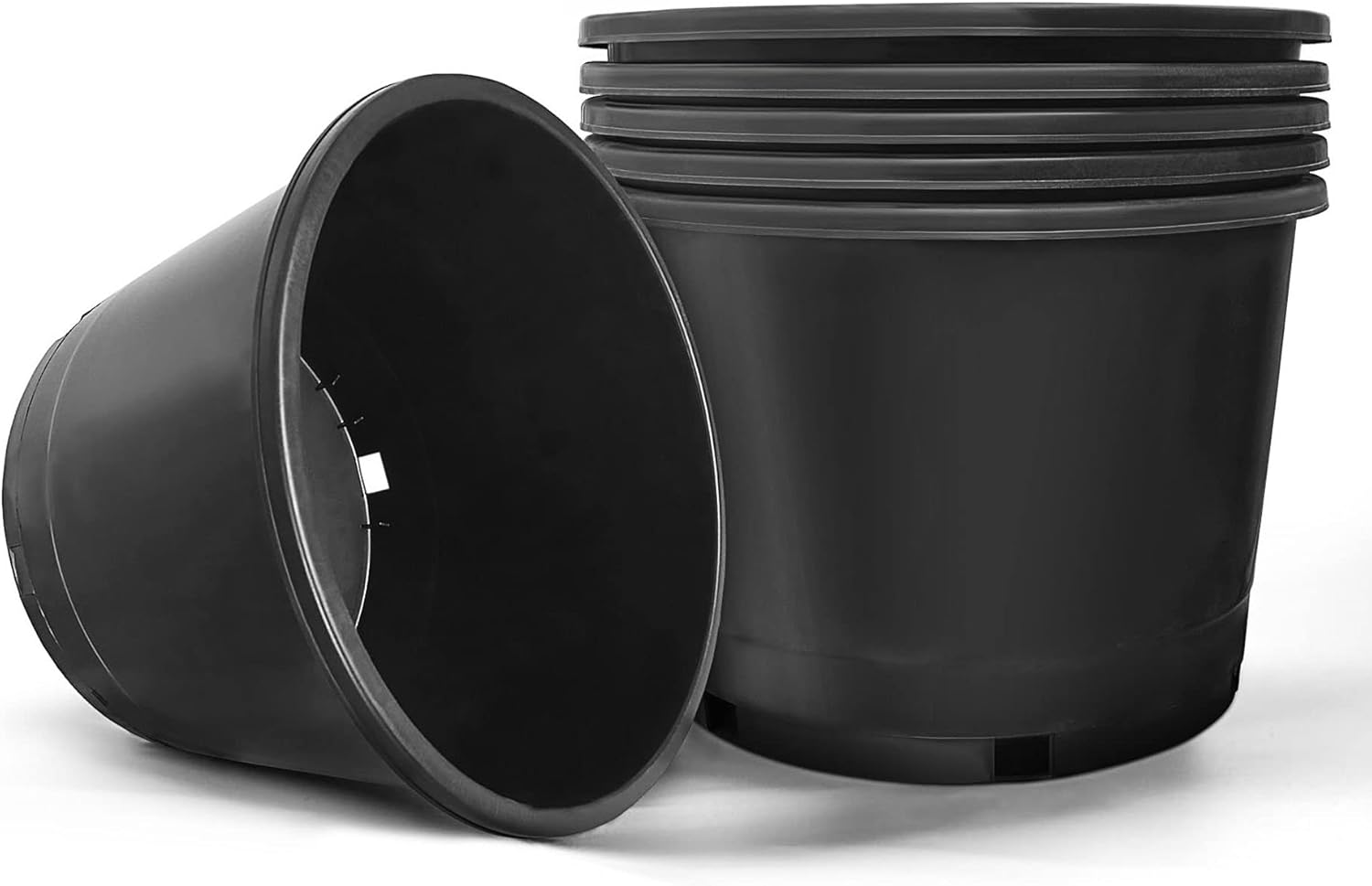 HOSTIC 10 Gallon Flexible Nursery Pots Gallon Pot with Drainage Holes Plastic Plant Container Suitable for Indoor Outdoor Vegetables Flowers Plants 5 PCS