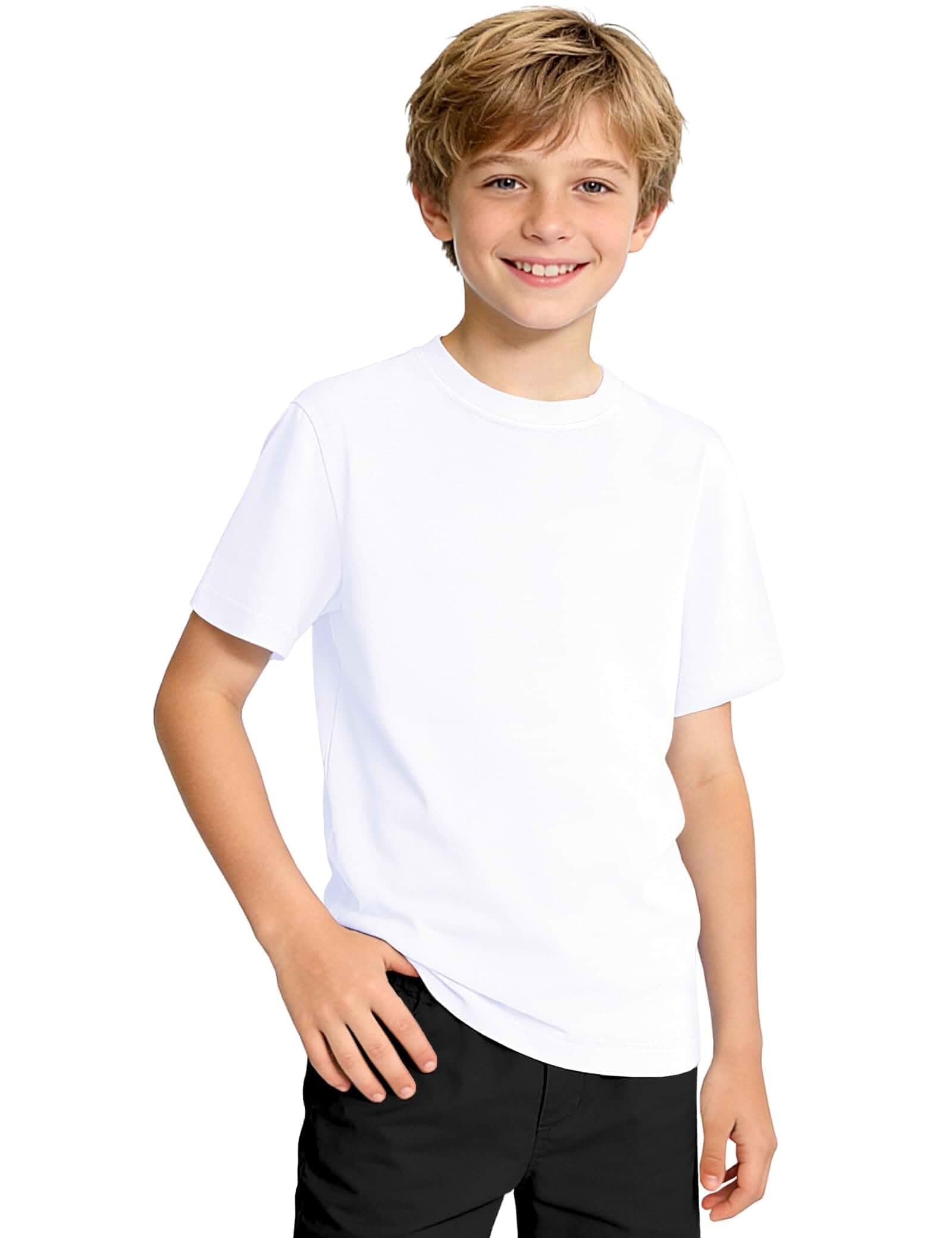 KEREDA Boys Short Sleeve Shirts Kids Summer T-Shirts Casual Plain Tops Tees Short Sleeve