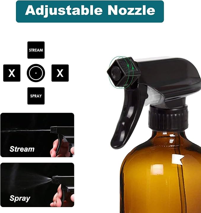 Botellas de spray de vidrio ámbar 4 oz - Pack 2 miniatura 6
