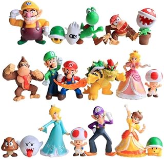 YINGXIANG Mario Action Figure Toys,Mario Bros Super Mary Princess Orangutan,Mushroom Turtle Series (18 Pieces-A)