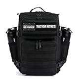 WOLFpak 35L Athletic Gym Backpack (Alpha Black) Durable 1000D Waterproof Oxford Material with MOLLE Webbing, Laptop Pocket & Dual Cup Holders, Durable Fitness/Travel/Military Daypack