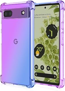DABUNA Funda para Google Pixel 7 Case Uso Rudo,Transparente Colores Degradados Protectora de Cámara Anticaída Carcasa Bumper(Púrpura Azul)