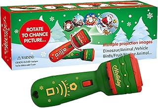 Christmas Slide Projector & Lighting 2-in-1 Flashlight Torch,Slide Projector Torch Projection Light,Christmas Flashlight Projector for Kids Bedtime Toy (Green(21 Christmas Slide