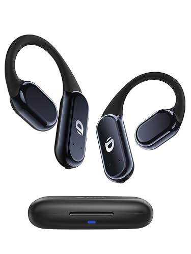 DEMICEA True Wireless Bone Conduction Earphones, OWS Open Ear Headphones with Earhooks, Bluetooth 5.3, Up to 60H Playtime with Case, IP68, AAC/SBC, for Cycling Yoga Workouts - Obsidian