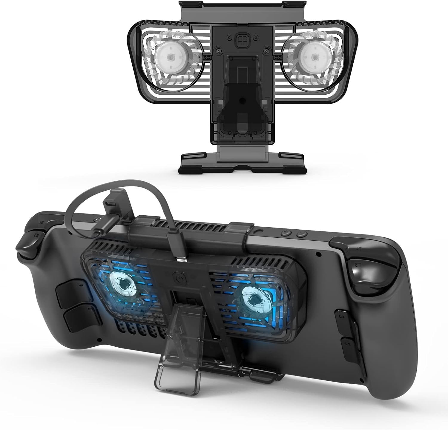 New World Cooling Fan for Valve Steam Deck , Rog Ally & Switch OLED, Cooler fan Dock with Stand for Steam Deck and Nin-tendo Switch OLED Switch V2 With Adjustable Speed & Blue RGB Lighting