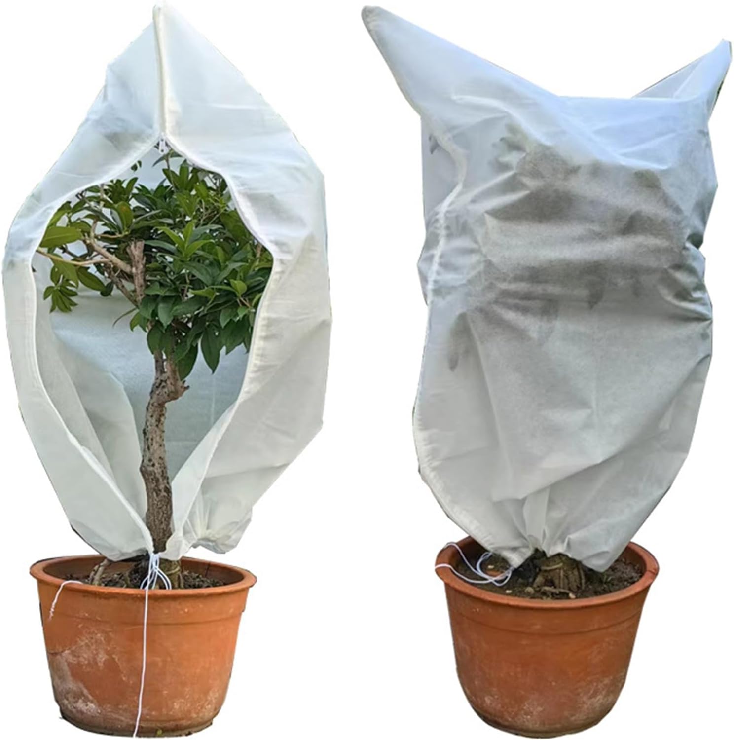 5-Piece Plant Frost Protection Cover Set, Tree Cover with Drawstring and Zipper, Outdoor Plant Frost Blanket(31x39in)