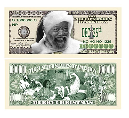 Pack Of 5 - Black African American Kente Claus Santa Claus Bucks Novelty Million Dollar Bill #TOP9