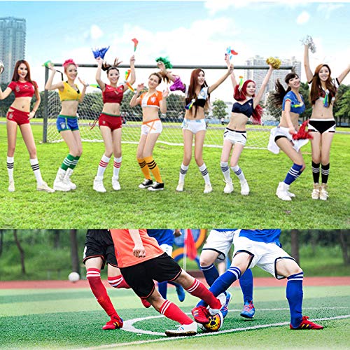 Aulufft Neon Knee High Socks, 8 Pairs Striped Tube Sock Athletic Baseball Basketball Dance Neon Colored Soccer Socks For Adult Girls Women Youth, 8 Colors/Set #TOP6