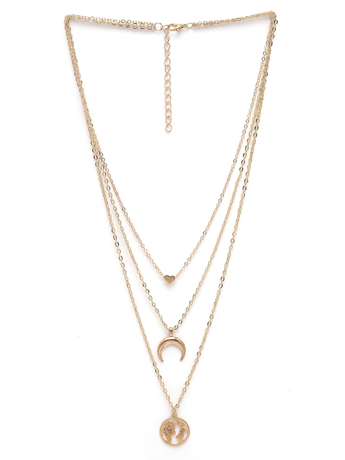 Latest 3 Layered Western Non Precious Base Metal Gold Plated Pendant Necklace for Women|Birthday Gift for Girls And Women Anniversary Gift for Wife| Gifts Collection|N106621-image-20