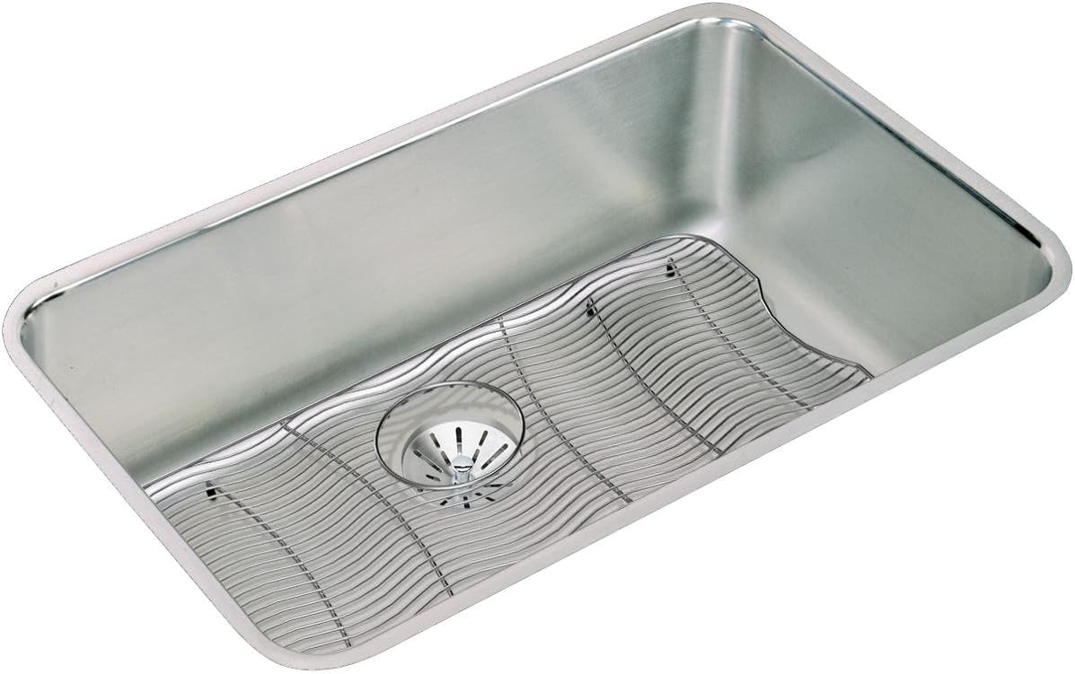 Up To 60% OFF Elkay ELUH281610PDBG Lustertone Classic Single Bowl Undermount Stainless Steel Sink Kit with Perfect Drain