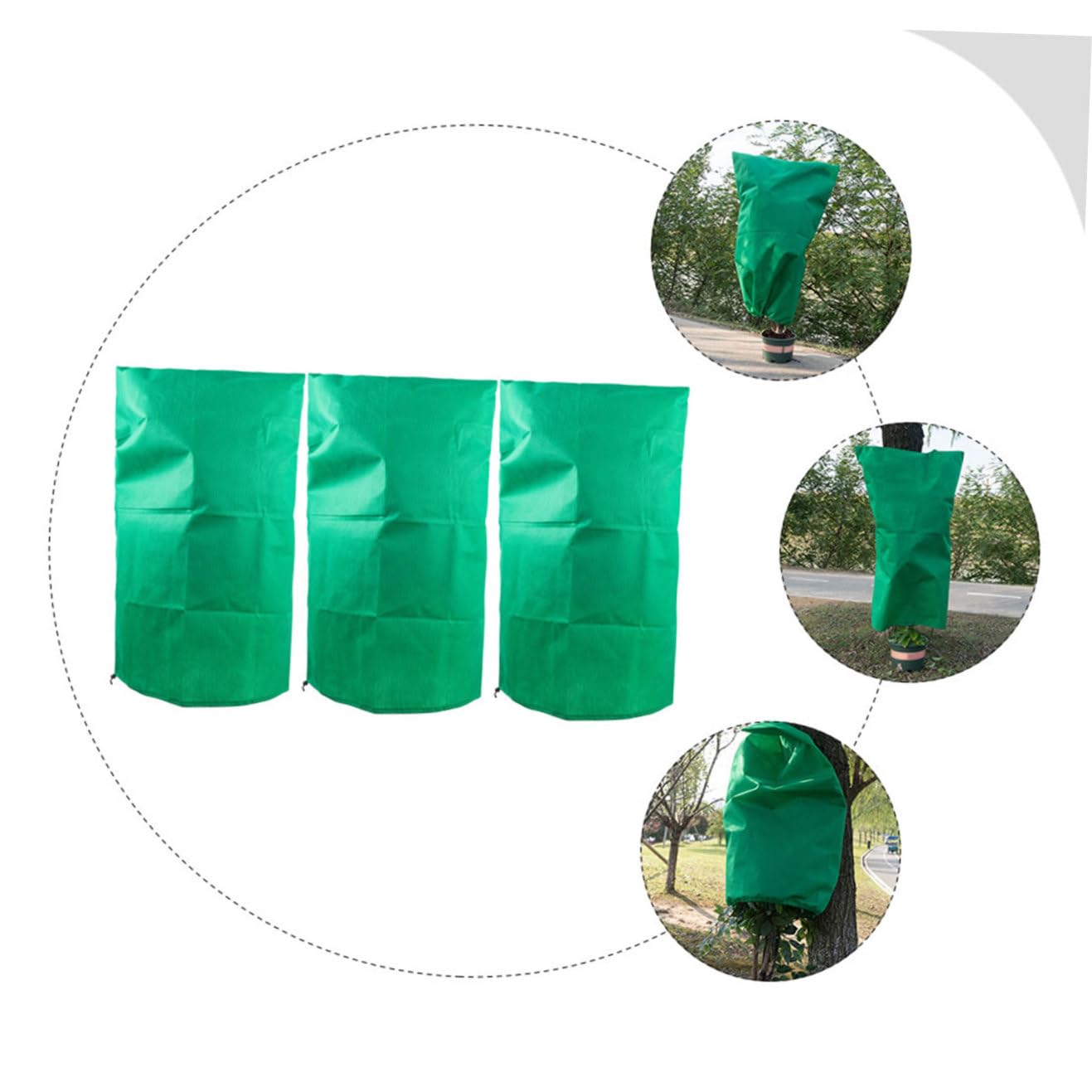 Gatuida Copertura per Piante Anti Gelo 3 Pezzi Non Tessuto Verde | Protezione Flessibile per Alberi e Piante, Uso Esterno in Inverno, Confezione da 3 Pezzi