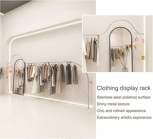 Miniatura 3 de Perchero Boutique Display rack, Tienda de ropa Muebles de exhibición montado en la pared Perchero colgante de ropa, Sistema de estantes de ropa de